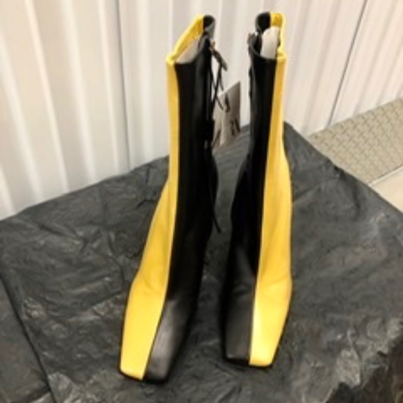 ZARA LEATHER Color Block Boots, 40, NWT - Picture 2 of 6